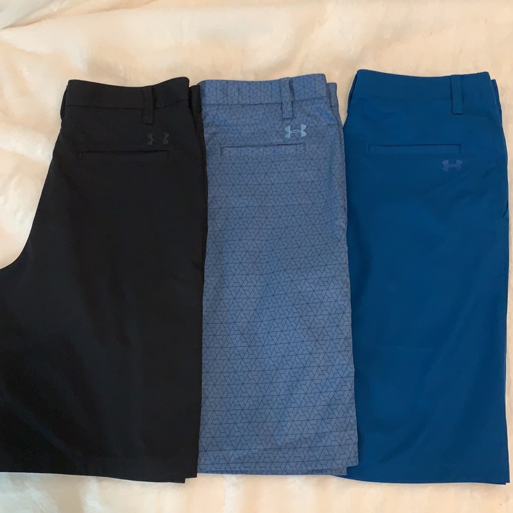 (3) Big boys underarmour golf shorts